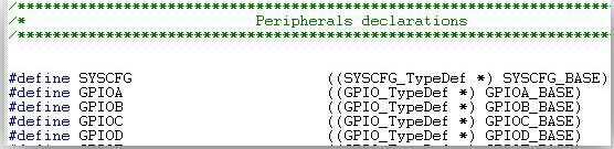 Структура GPIO в AvrStudio 4 для CMSIS