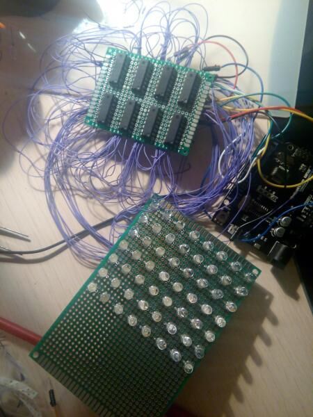 Схема управления светодиодной матрицы на Arduino Схема управления светодиодной матрицы на Arduino