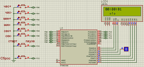 Таймер обратного отсчета на МК ATmega8 Таймер обратного отсчета на МК ATmega8