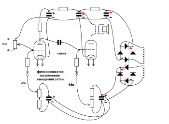 Два триода в схеме усилителя