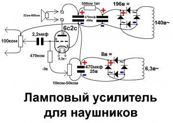 Усилитель для наушников на основе триода 6с2с Усилитель для наушников на основе триода 6с2с