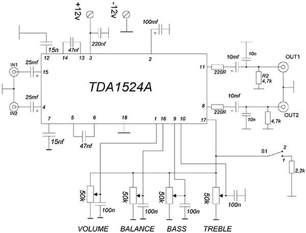 Схема УНЧ на TDA7560 для домашней акустики Схема УНЧ на TDA7560 для домашней акустики