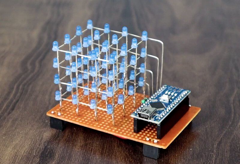 Мини 3D светодиодный куб на Arduino своими руками