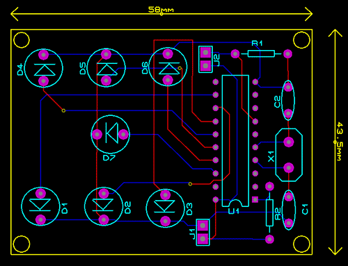 Электронная Игральная Кость на ATtiny2313