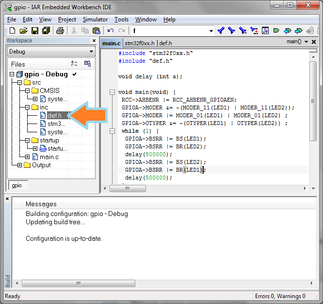 STM32 CORTEX M0 GPIO ports configuration