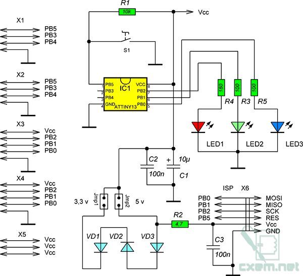 Отладочная Плата Для Микроконтроллеров ATtiny13/15
