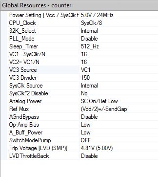 PSoC Таймеры Глобальные прерывания
