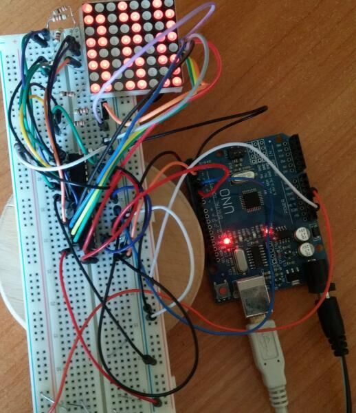 Подключение LED матрицы 8*8 к Arduino через сдвиговые регистры