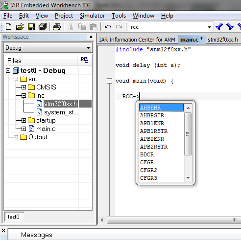 STM32 CORTEX M0 GPIO ports configuration