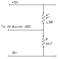 Схема ночника на Arduino UNO с фоторезистором Схема ночника на Arduino UNO с фоторезистором