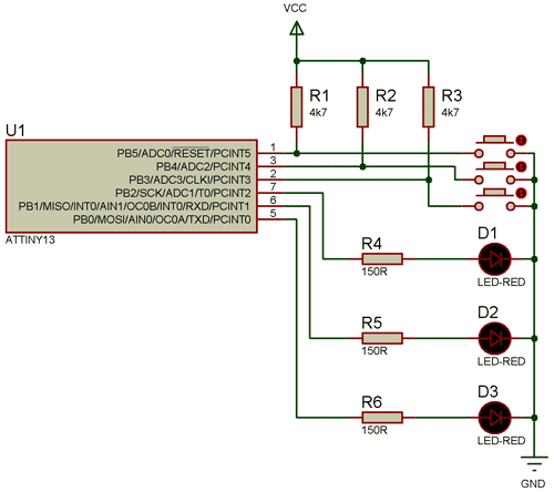 Отладочная Плата Для AVR Микроконтроллера Attiny13 Отладочная Плата Для AVR Микроконтроллера Attiny13