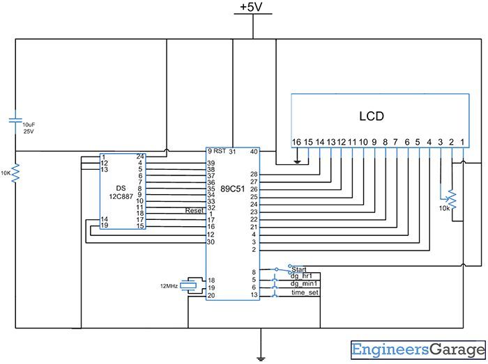 Цифровые часы на RTC DS12C887 и 8051 Цифровые часы на RTC DS12C887 и 8051