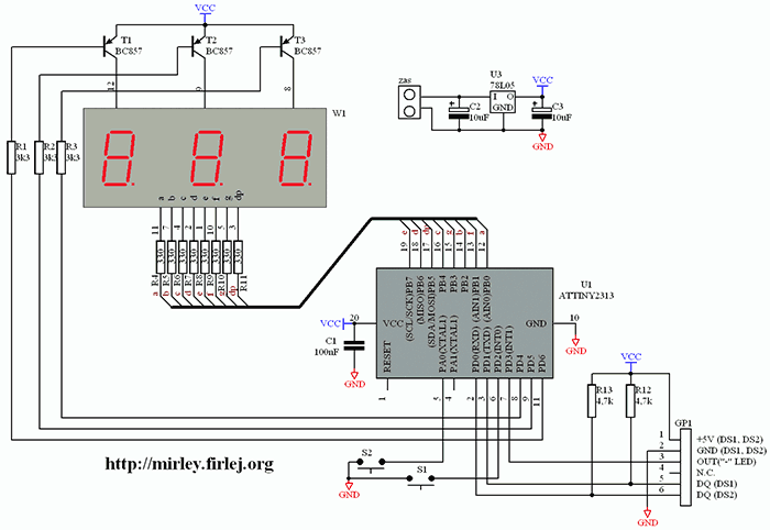 Универсальный двухканальный термометр на AVR
