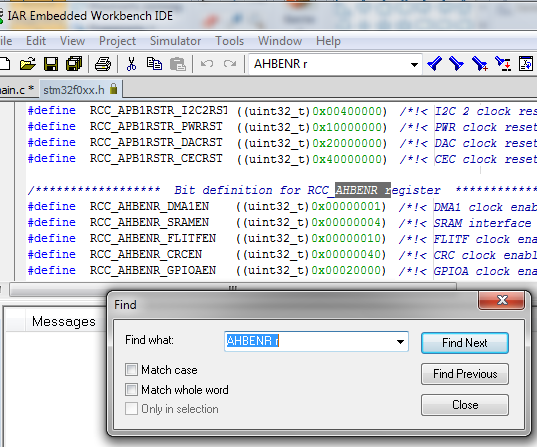 STM32 CORTEX M0 GPIO ports configuration