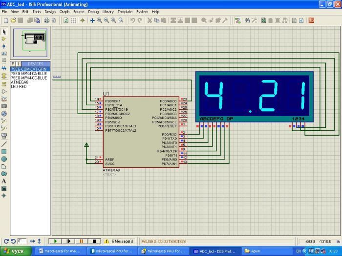MikroPascal for AVR Урок 2. АЦП, UART и отображение MikroPascal for AVR Урок 2. АЦП, UART и отображение