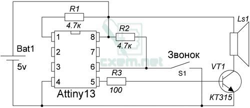 Музыкальный Звонок Attiny13
