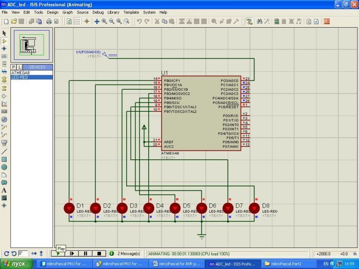 MikroPascal for AVR Урок 2. АЦП, UART и отображение MikroPascal for AVR Урок 2. АЦП, UART и отображение