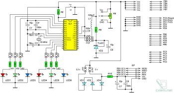 Отладочная плата для микроконтроллеров Atmega Отладочная плата для микроконтроллеров Atmega